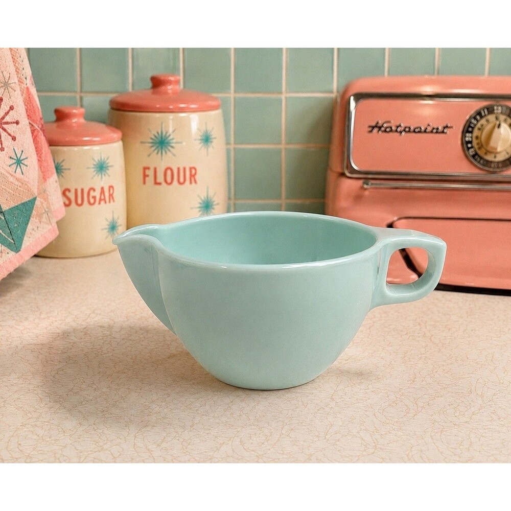 Vintage Watertown Lifetime Ware Creamer Blue/Green MCM